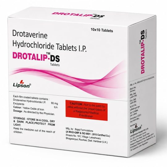 Drotaverine Hydrochloride I.P. – 80 mg