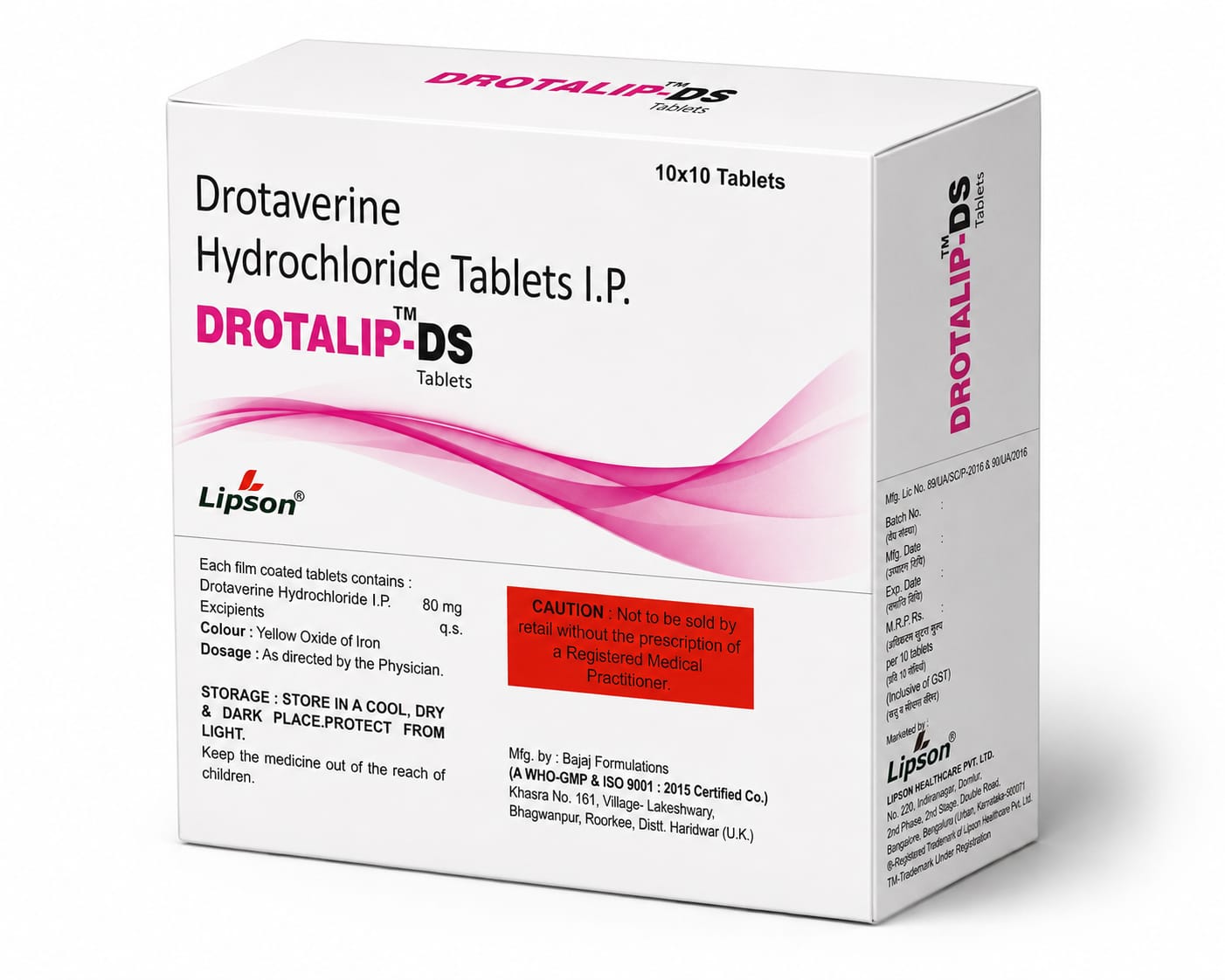 Drotaverine Hydrochloride I.P. – 80 mg